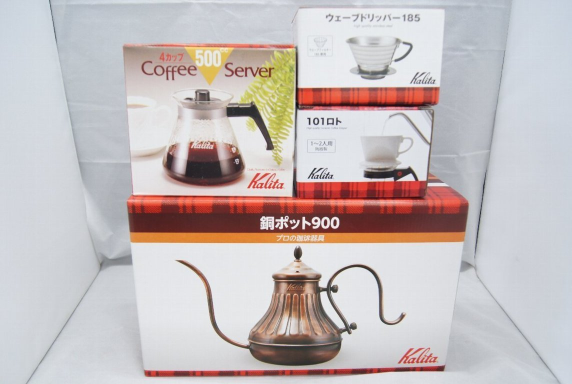  카리타 Kalita 구리 냄비 900 커피 서버 웨이브 드립 로또 4 종 세트 구입후기~ (몰패스스토어)