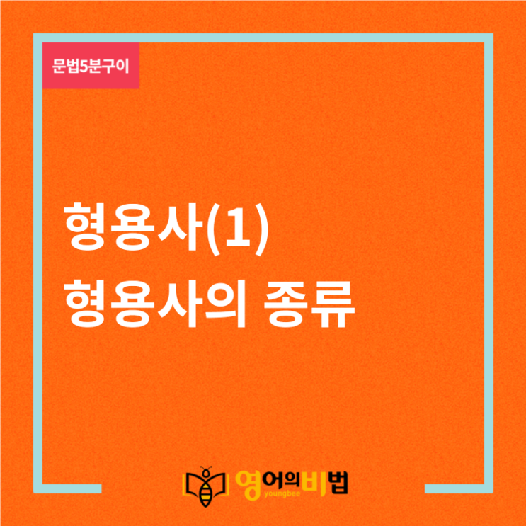  형용사의 종류(대명형용사, 수량형용사, 성상형용사, 영어의 비법)