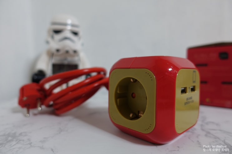 소품, 예쁘고 편리한 멀티탭 <b>러그박스 에어큐브</b> 4구 <b>USB</b> 2포트