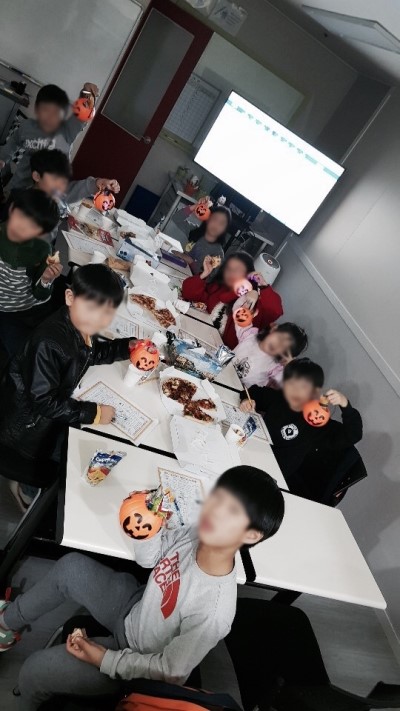  초등학교 2학년 죽전 리틀팍스 어학원, 할로윈데이 수업:)