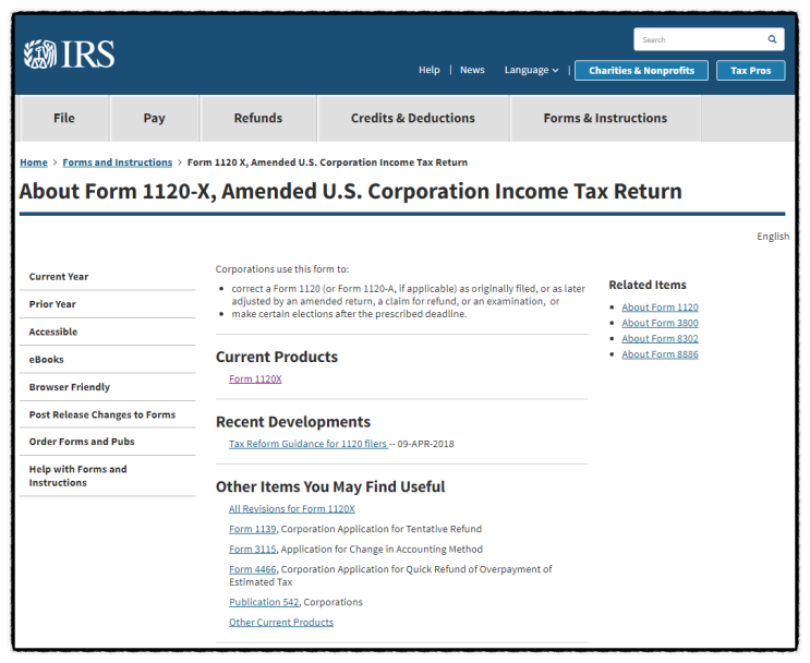 수정 세금 보고 (3) - Amended Tax return 회사편