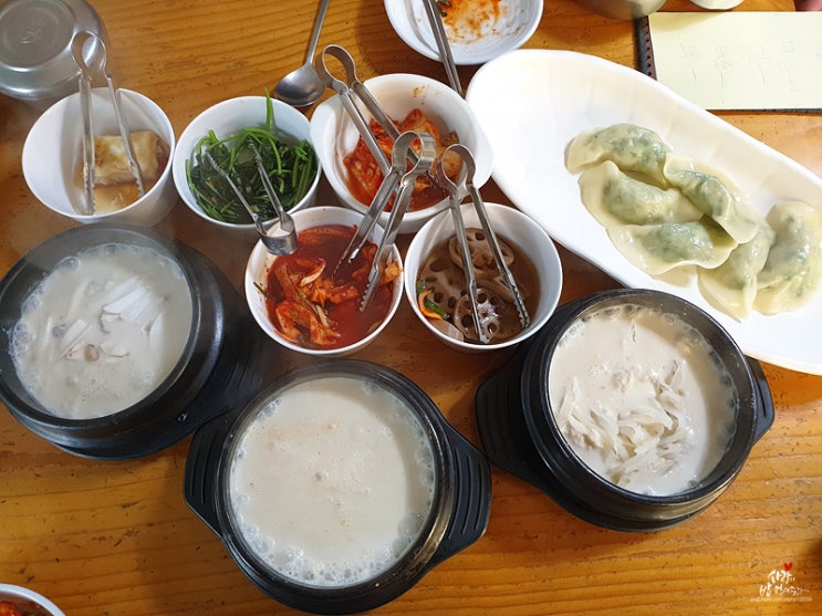 대치동 선릉역 피양콩할마니 - 맛있는 녀석들 비지찌개 : 무 콩비지, 김치 콩비지, 버섯 콩비지, 피양접시 만두