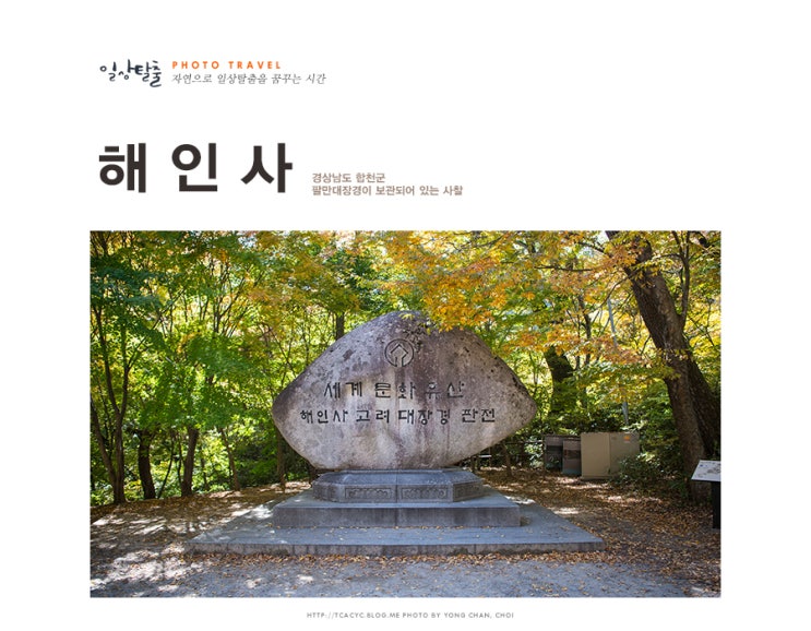  합천 해인사 단풍과 함께 소리길도 걷고 팔만대장경도 만난 여행.