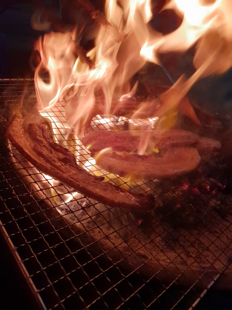  시골 사는 묘미 불타는 삼겹살 그리고 불장난..