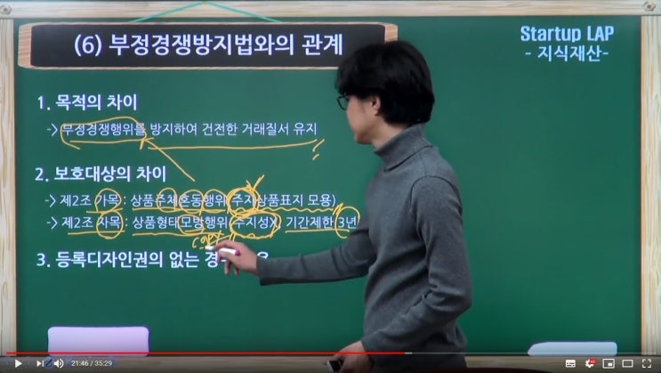  스타트업을 위한 지식재산 기본강의 6 - 디자인(의장)권, 디자인 침해 및 조치, 디자인과 타법과의 관계, 부분디자인제도 설명