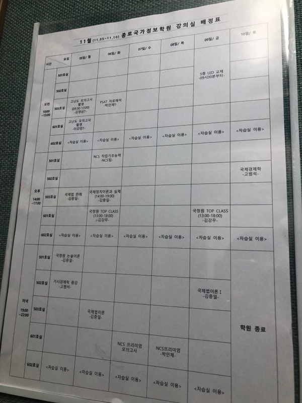  국정원 채용 설명회 주저리