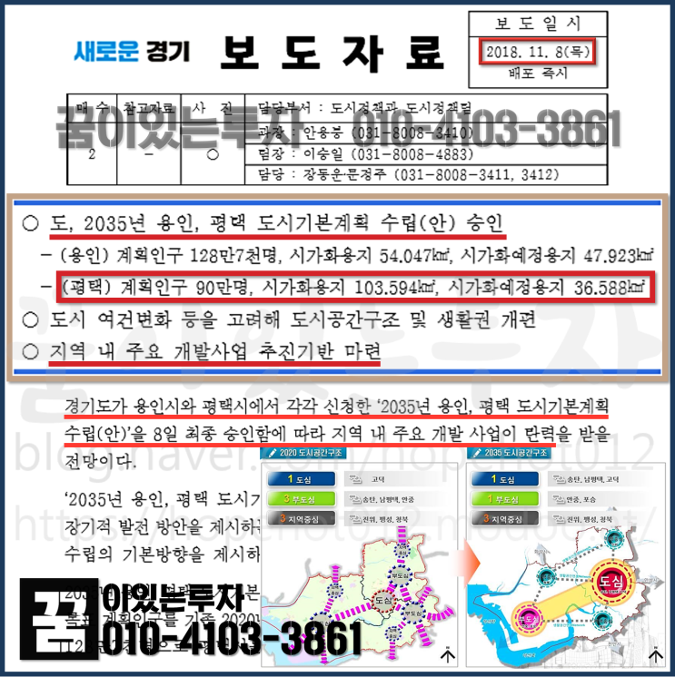 2035 평택 도시기본계획 승인 (평택땅, 평택 토지 투자, 시가화예정용지)