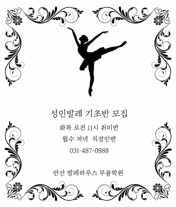  [안산성인발레] 기초반모집