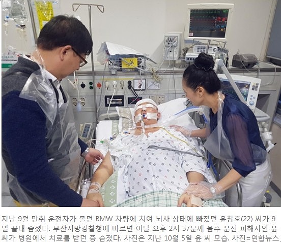  윤창호 사망...부산 해운대 BMW 음주운전 사고 피해자...뇌사상태에서 결국...윤창호법은...