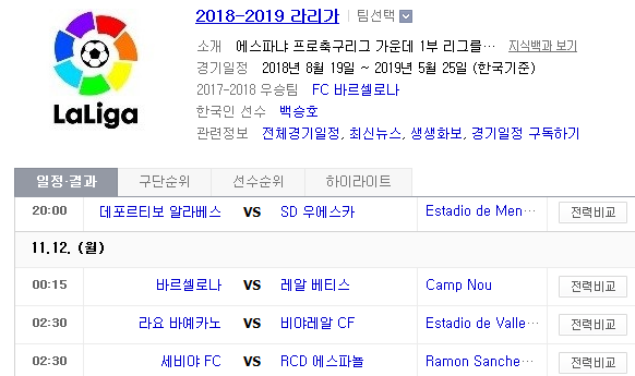 2018.11.11 라리가(프리메라리가) (알라베스 vs 우에스카 바르셀로나 vs 베티스 라요 vs 비야레알 세비야 vs 에스파뇰 셀타비고 vs 레알마드리드) 2018.11.11 라리가(프리메라리가) (알라베스 vs 우에스카 바르셀로나 vs 베티스 라요 vs 비야레알 세비야 vs 에스파뇰 셀타비고 vs 레알마드리드)