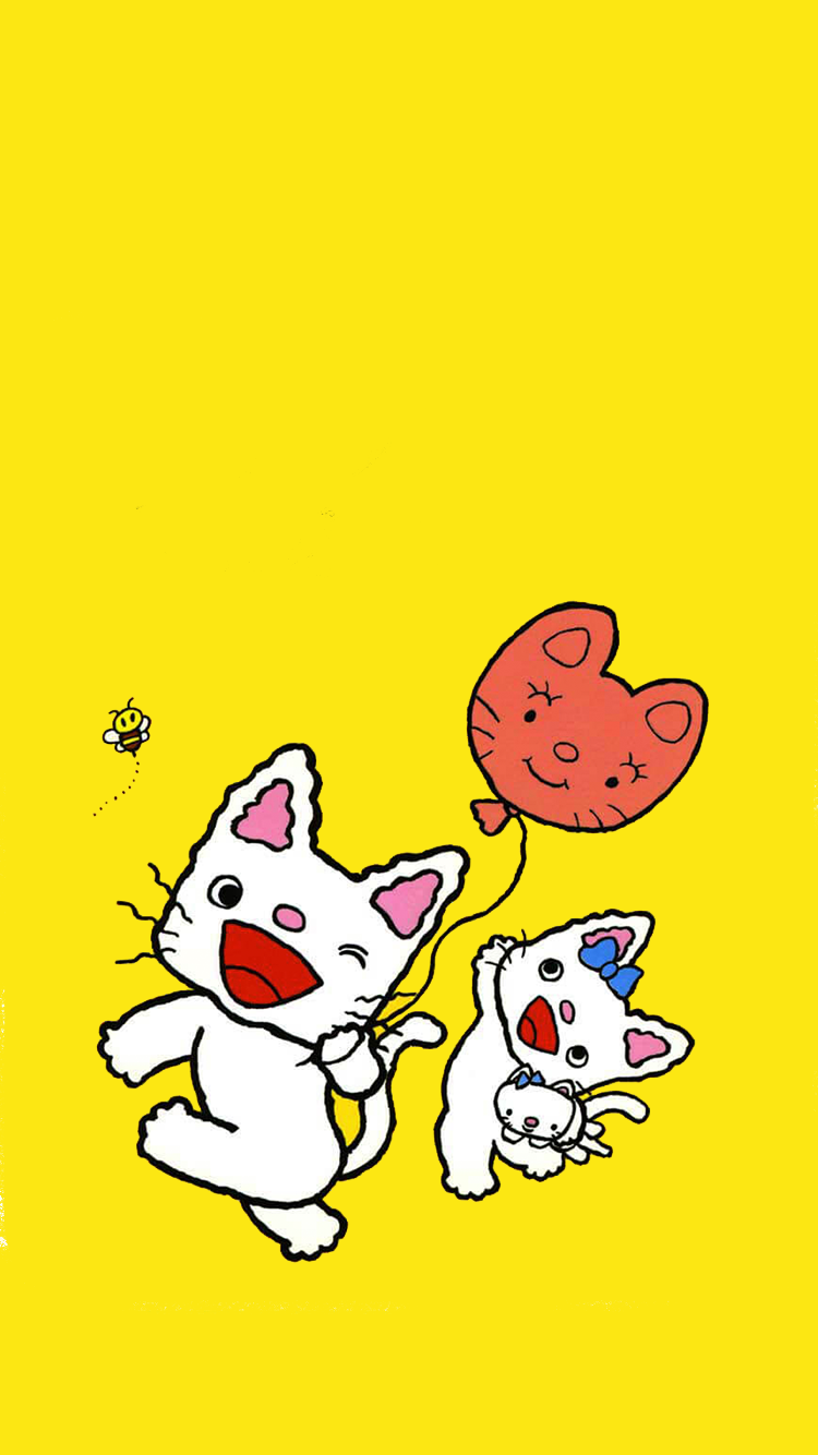 귀여운 아이폰 고양이 캐릭터 일러스트 배경화면 2 : 네이버 블로그, image size:750x1334