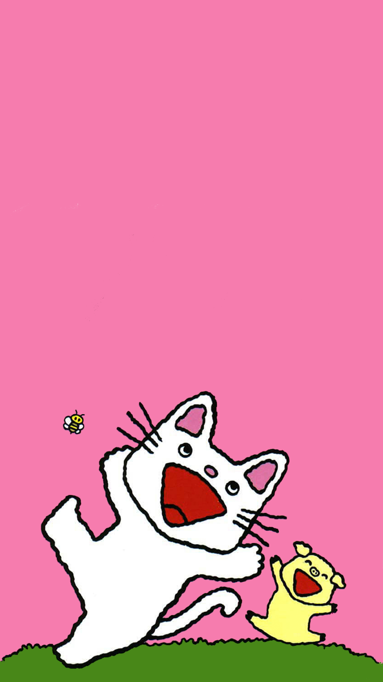 귀여운 아이폰 고양이 캐릭터 일러스트 배경화면 2 : 네이버 블로그
