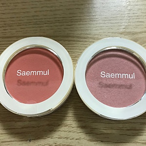 더샘 샘물 싱글블러셔 #베이비코랄, #네이키드피치 발색 비교