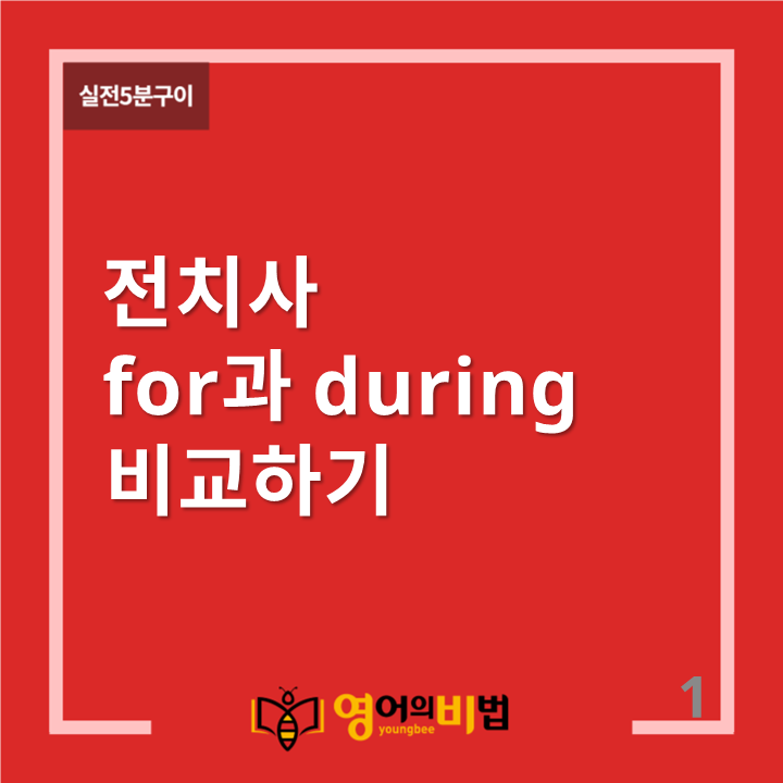  전치사 for vs. during(~동안)