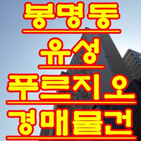  대전 오피스텔 경매 물건 유성구 봉명동 유성 푸르지오시티 법원 경매 물건