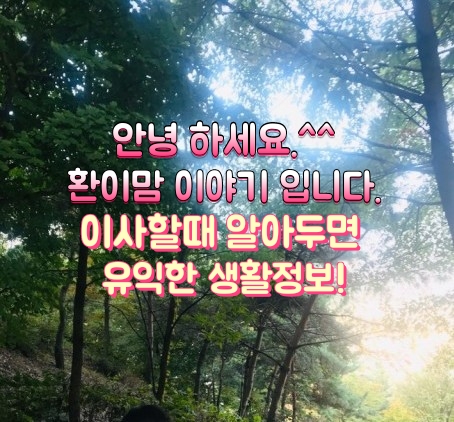 이사할때 필요한 생활정보! 이사할때 필요한 생활정보!
