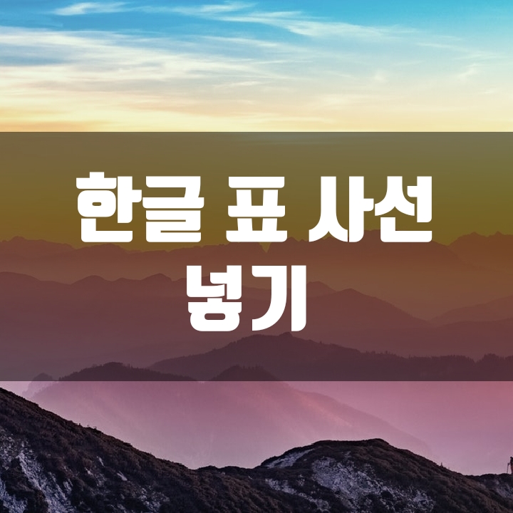  한글 표 사선(대각선) 넣기 (노하우) - 7편