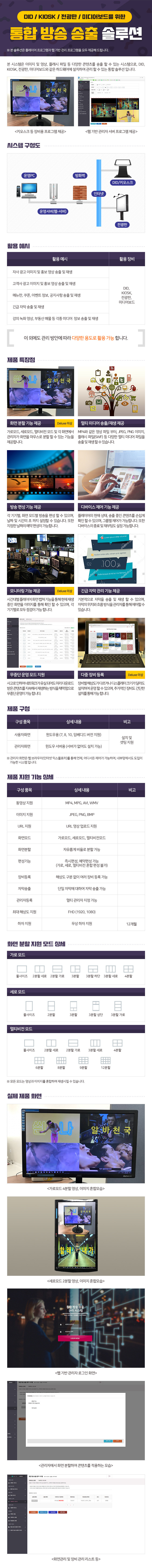  DID, 키오스크용 콘텐츠 송출 솔루션