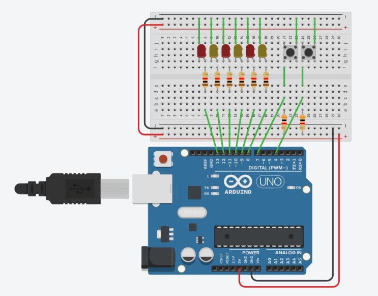 ARDUINO 스위치 입력 LED 제어