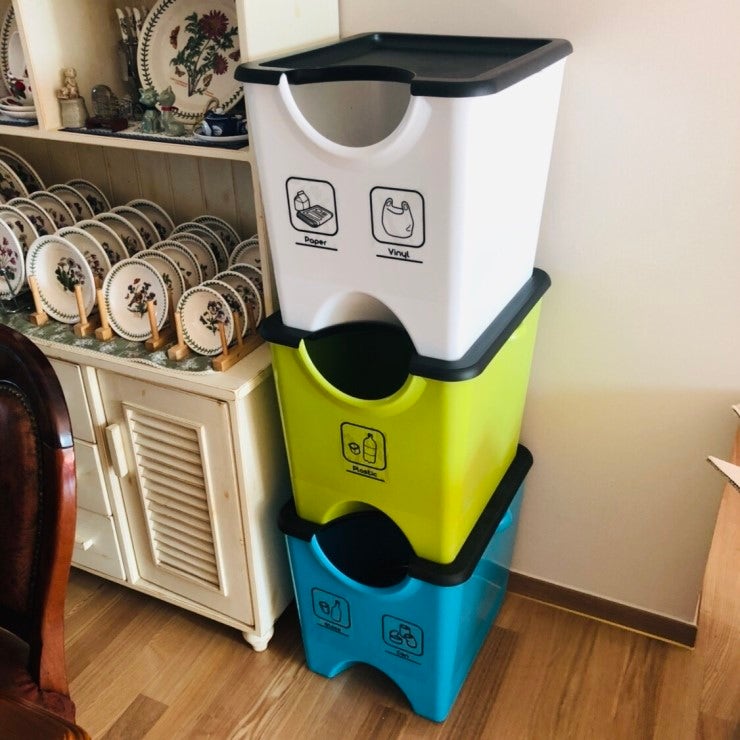 플라팜 에코홀릭 3단 60L 분리수거함 리뷰~