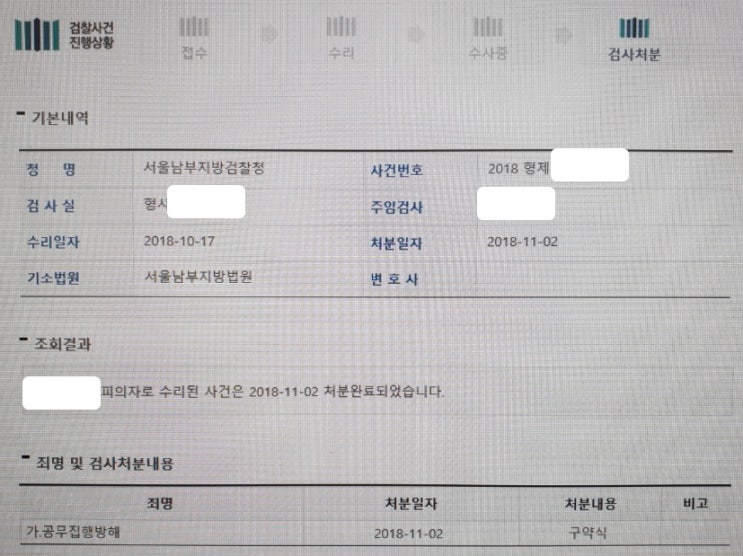  공무집행방해죄 벌금형 약식기소 사례를 소개합니다