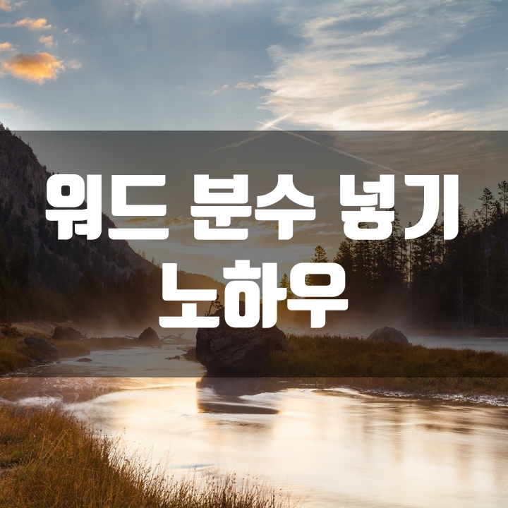  워드 분수 넣기 (노하우) - 1편