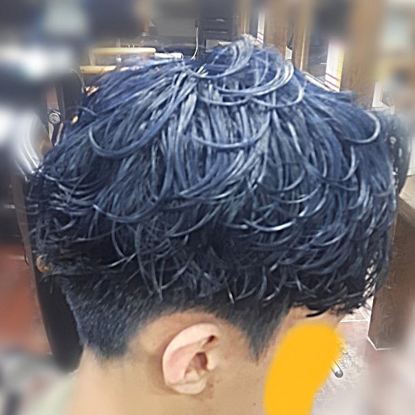  중랑구 상봉동미용실 컴온헤어 ! 블루네이비염색