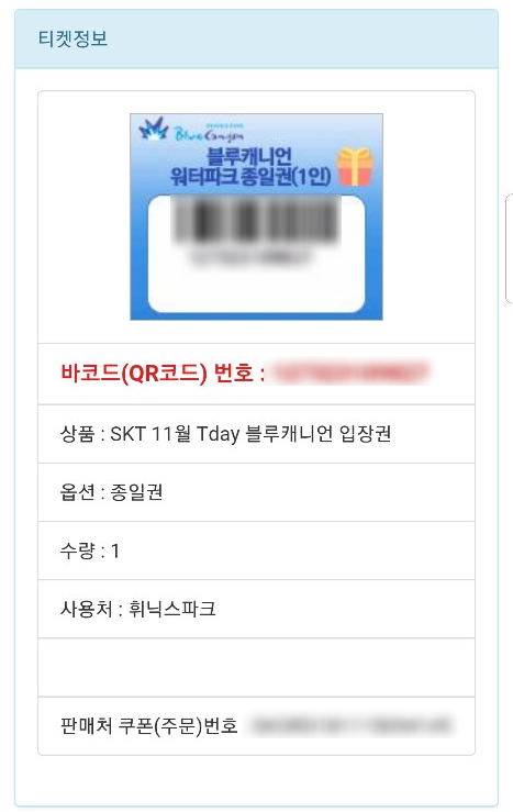  SKT) T월드 T데이 평창 블루캐니언 당첨/ 평창 워터파크