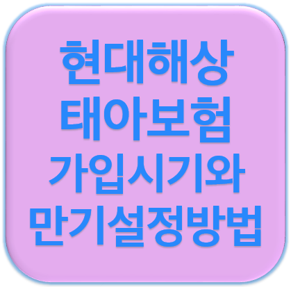 현대해상 태아보험 가입시기와 만기 설정하기팁