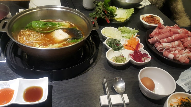 구리 샤브샤브 고기 채소 잔뜩 넣고 마지막엔 칼국수까지~ 몸과... 