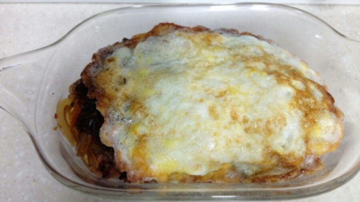 맛있는 잡채밥(짜장소스)과 짬뽕국