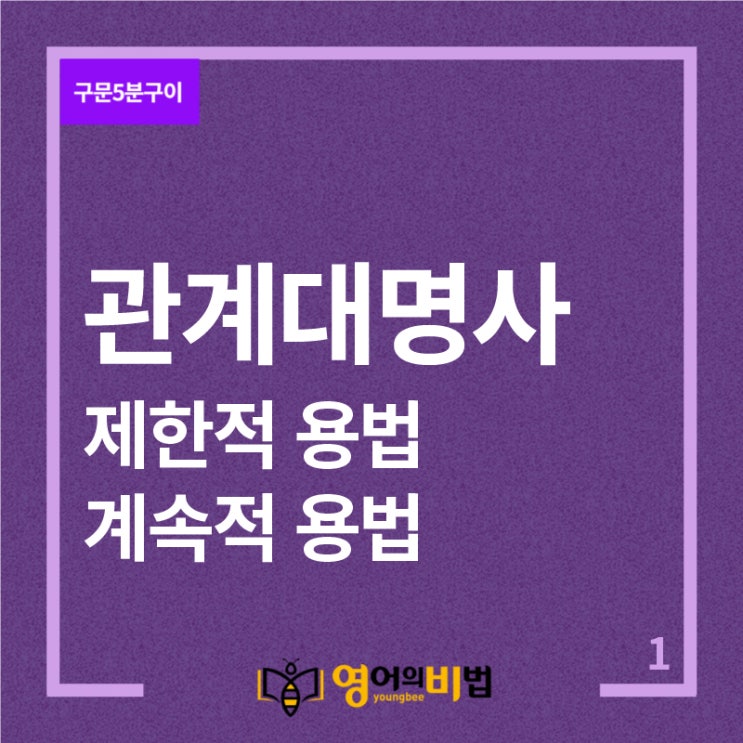  제한적용법&계속적용법 (관계대명사,관계부사,관계사)