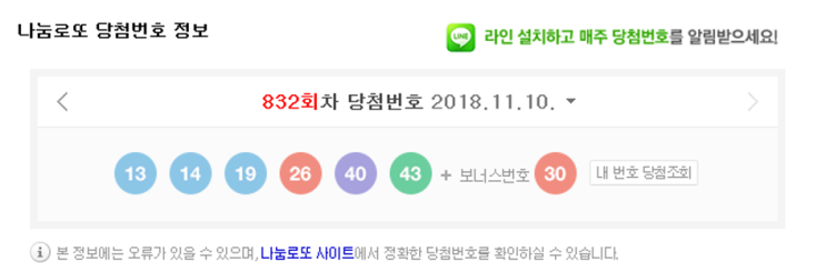  2018년11월17일 예상 로또당첨번호, 기대되는 적중률! 대박 가즈아~~