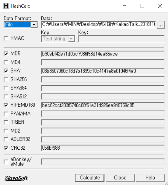  HashCalc : 해시 계산기