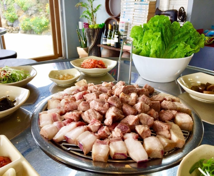  성산 일출봉근처 숨은 흑돼지 맛집! 난드르 깡통구이성산온평! 난드르 흑돼지!연탄구이 맛집! 성산 표선 중문 흑돼지 맛집!