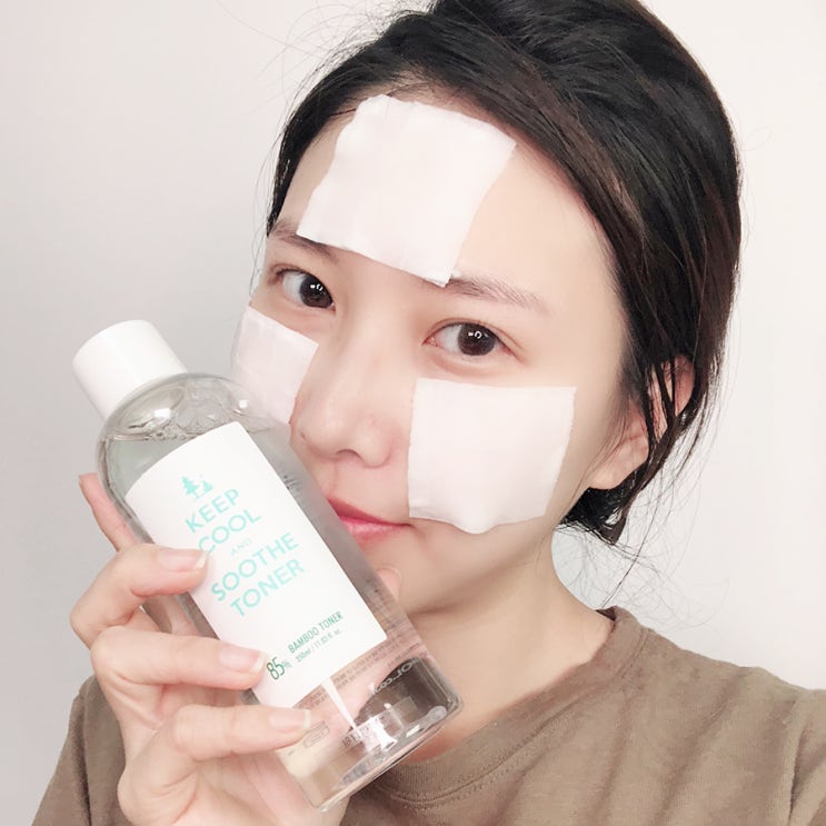  속건조 해결 스킨팩 하는법, 킵쿨 대나무 토너