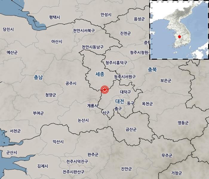 대전 지진 규모 2.1 발생, 올해들어 95번째 지진?