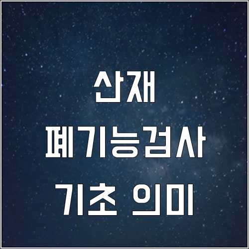  진폐 폐기능검사 산재 (진폐증,COPD만성폐쇄성폐질환)