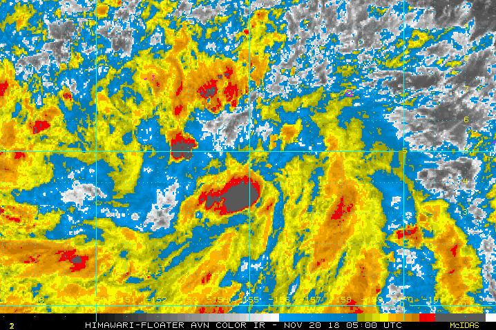 제 28호 태풍 마니(201828, 34W TD), 미크로네시아 폰페이 섬 서남서쪽 해상에서 발생. 당분간 서북서진하며 발달 예상.
