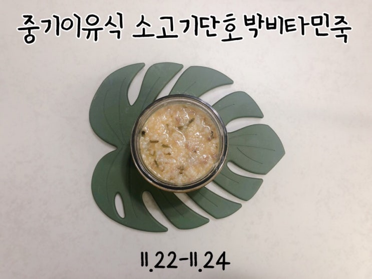 중기이유식(25,26) 소고기단호박비타민죽 닭고기양배추팽이버섯죽