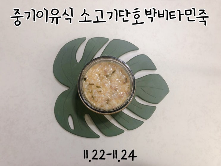  중기이유식(25,26) 소고기단호박비타민죽 닭고기양배추팽이버섯죽
