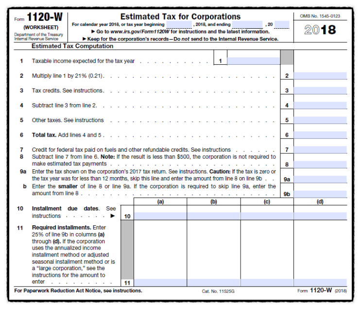 Estimated Tax 예납세 (2) - 회사편