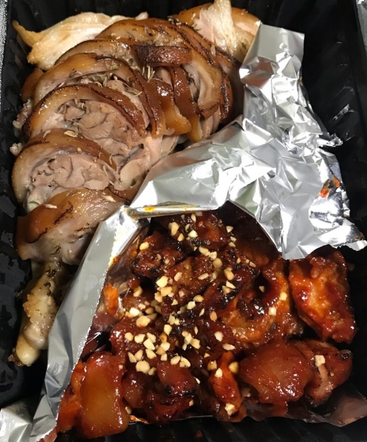 [강동구 천호동 숯불족발 배달 맛집: 도깨비족발] 숯불족발 + 불족발 반반 + 막국수