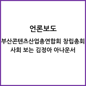  부산콘텐츠산업총연합회 창립총회 사회보는 김정아 아나운서