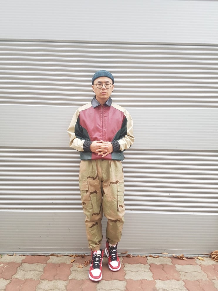  데일리룩 #110 남자 겨울 스트릿 와치캡 슈프림 가죽 스터드 밀리터리 조거 조던1 시카고