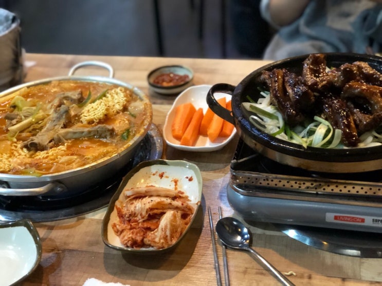  수원시맛집)수원 영통구 신동카페거리 등갈비전골 바베큐등갈비가 맛있는 '찜선생갈비'