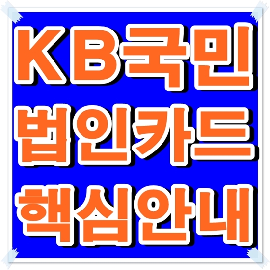  법인카드선택은 KB국민법인카드가 정답100%!!