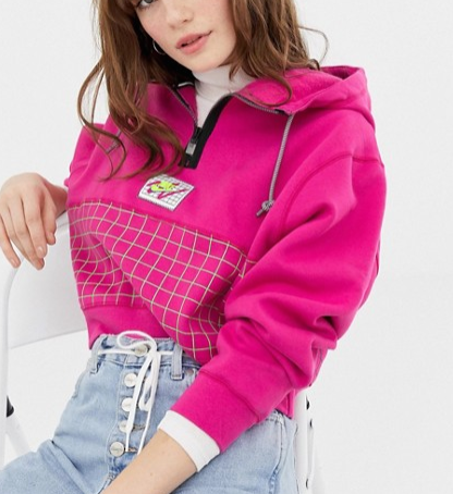 Nike archive pink graphic cropped hoodie sales