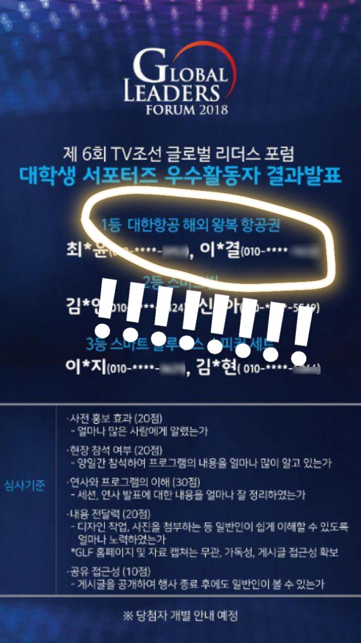  TV조선 포럼 우수 서포터즈 선정됐어요(무려 1등) 유럽 갑니다!!!!!!