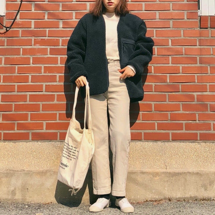  2018.11.15 Dailylook, 데일리룩 / 데일리룩코디 / 유니클로 U 후리스 / 유니클로 후리스 가디건 / 벤시몽 / 세인트제임스 / 드파운드 에코백